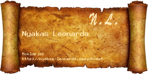 Nyakas Leonarda névjegykártya